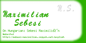 maximilian sebesi business card